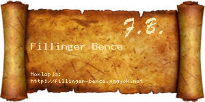 Fillinger Bence névjegykártya
