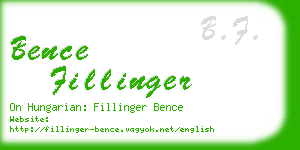 bence fillinger business card